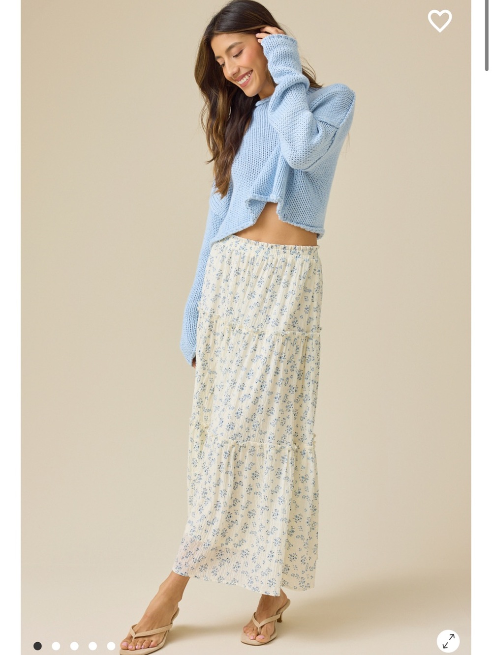 Altar’d State Catelyn Floral Midi Skirt NWT Blue Floral Midi Skirt